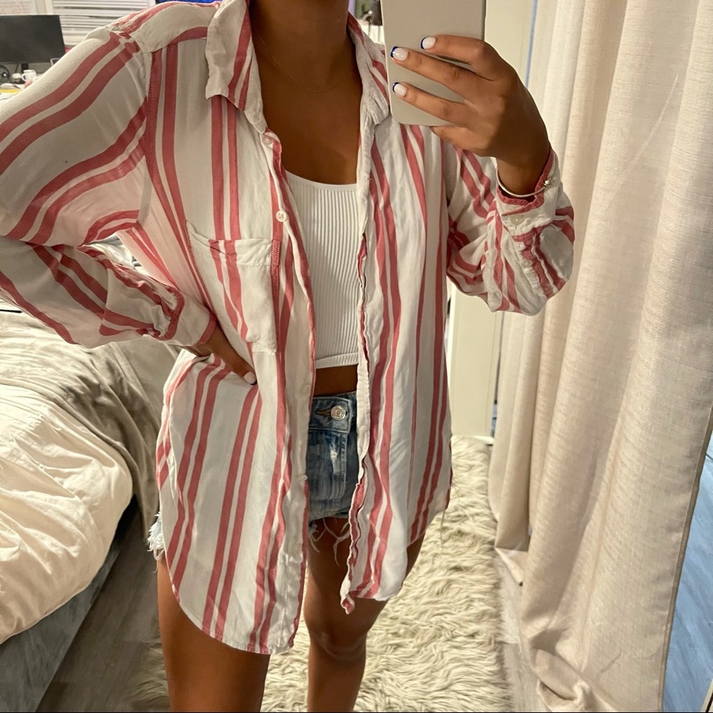 American Eagle Button Down Oversized Top - image 2